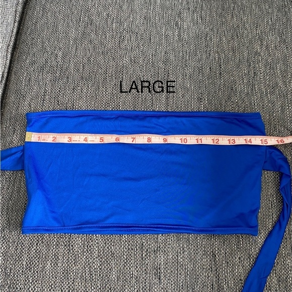 Blue crop top tie top medium large New NWT - Picture 7 of 8